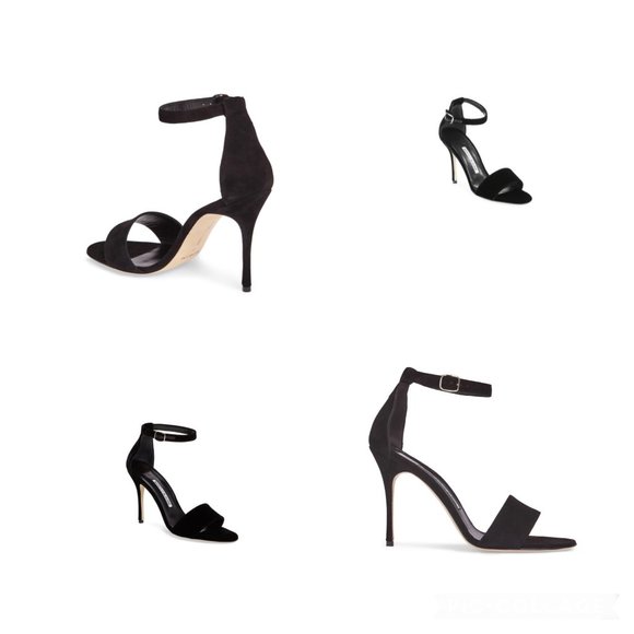 Manolo Blahnik Tres Ankle Strap Sandal Black Suede Sz 38 - Picture 2 of 10